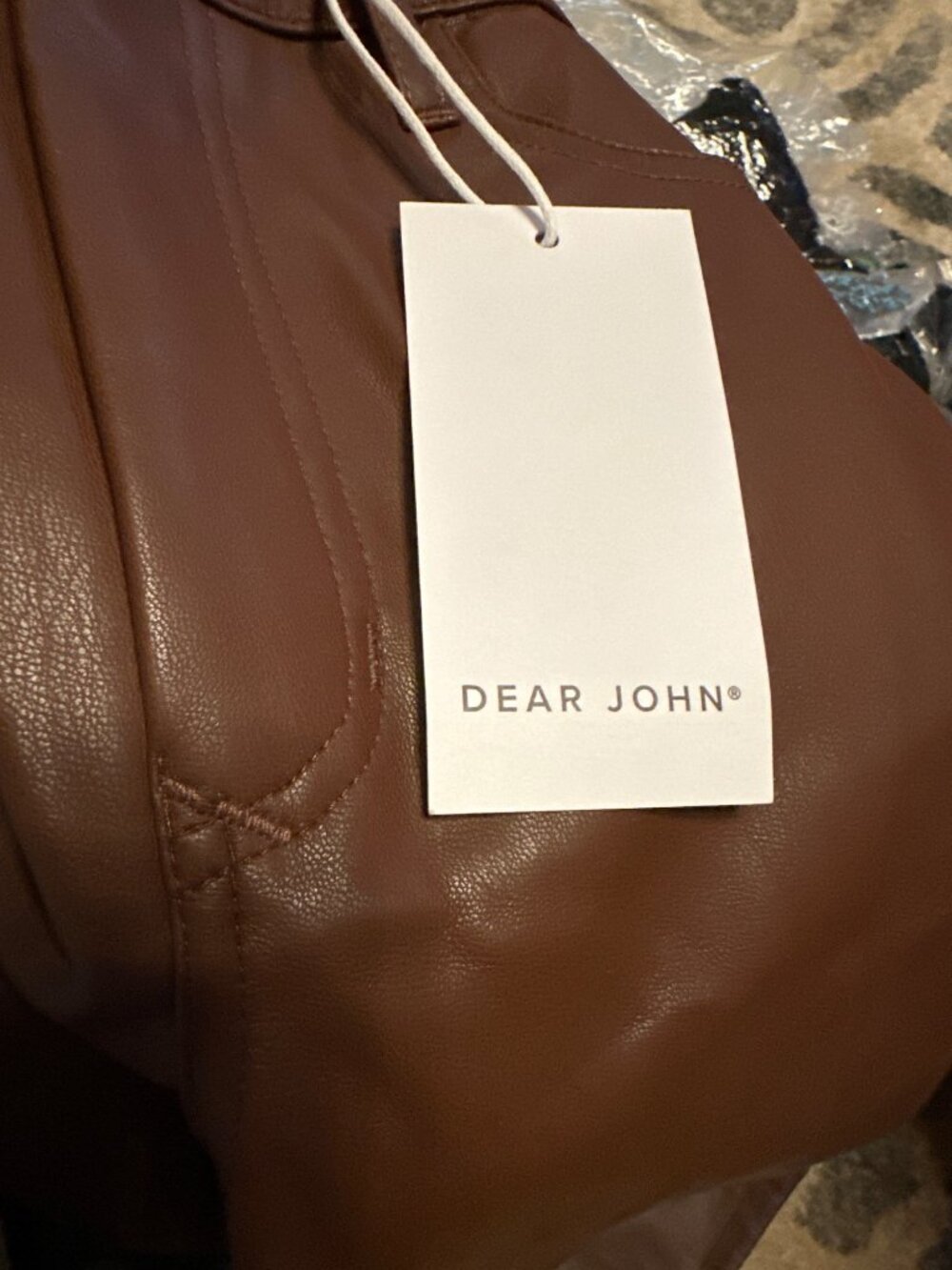 Dear John Womens High Rise Cropped Flare Vegan Leather Pants Size 27 - Picture 8 of 8